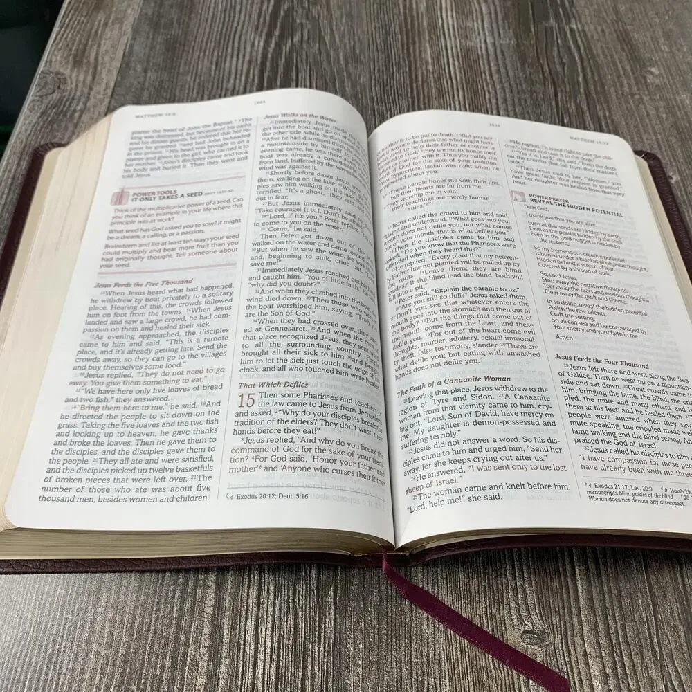 Power For Life Study Bible TNIV‎ Genuine Burgundy Leather Crystal Cathedral